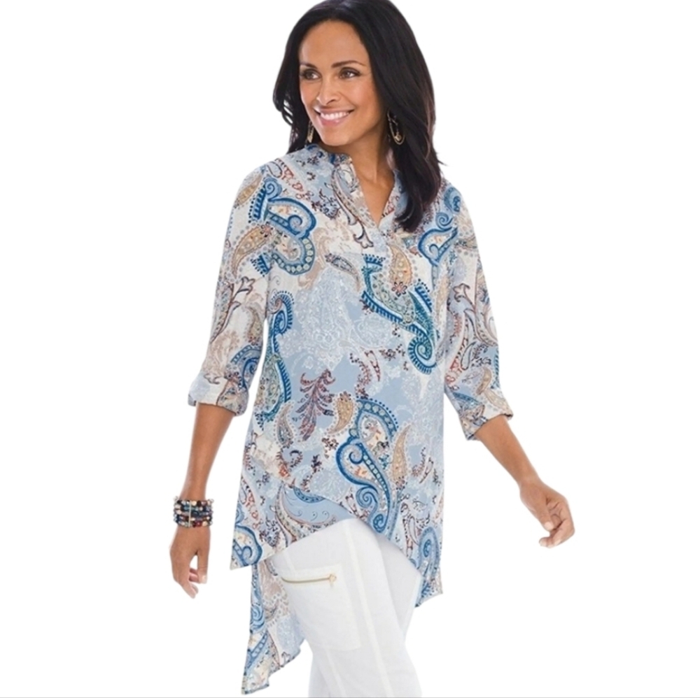 Women's Chico's Paisley Print Top Sz 3 /XL
